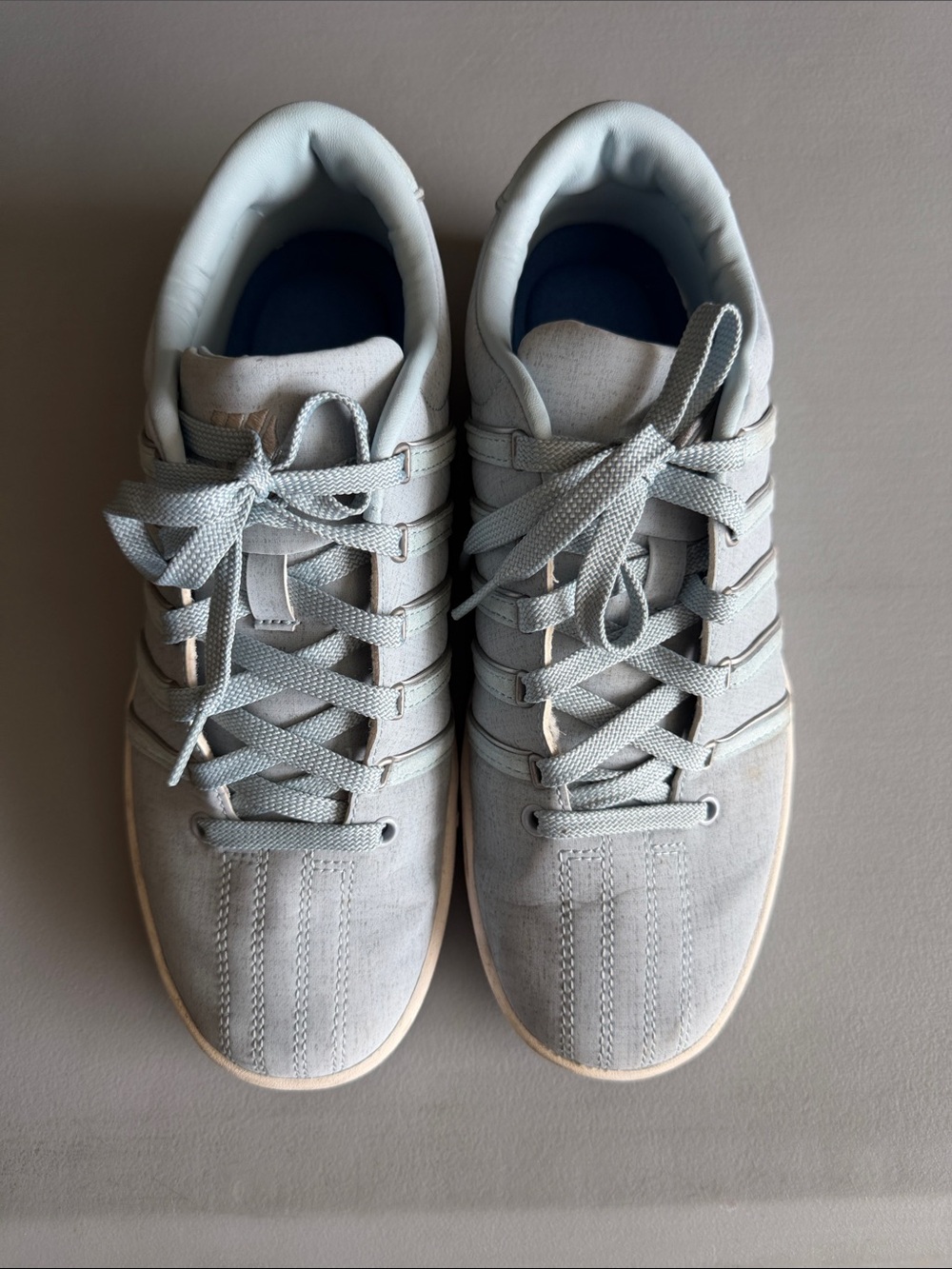 K-Swiss Women's Light Blue Suede-Style Lace-Up Athletic Sneakers